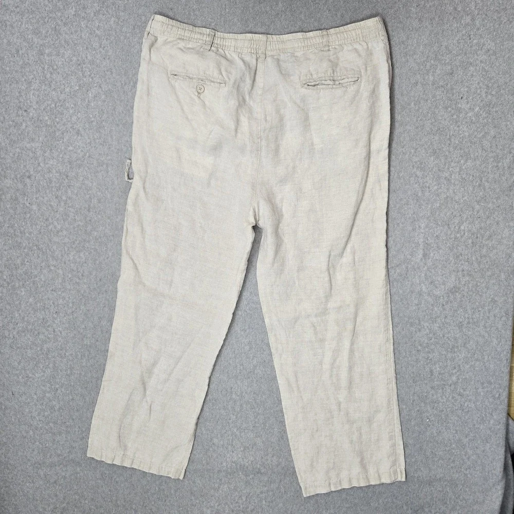 SAFARUI Men Pants Large 190/96B Beige Linen Casual Coastal Beach